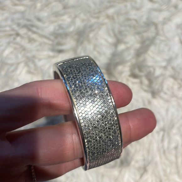 3/$20 Thick, sparkly silver bangle bracelet! - Picture 2 of 5